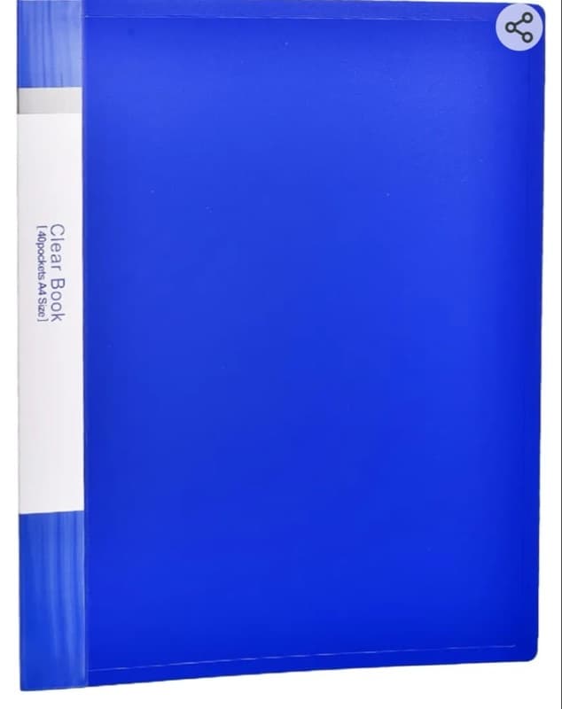 A3 Size Clear Book 40 Pocket Single Pc In Different Colour