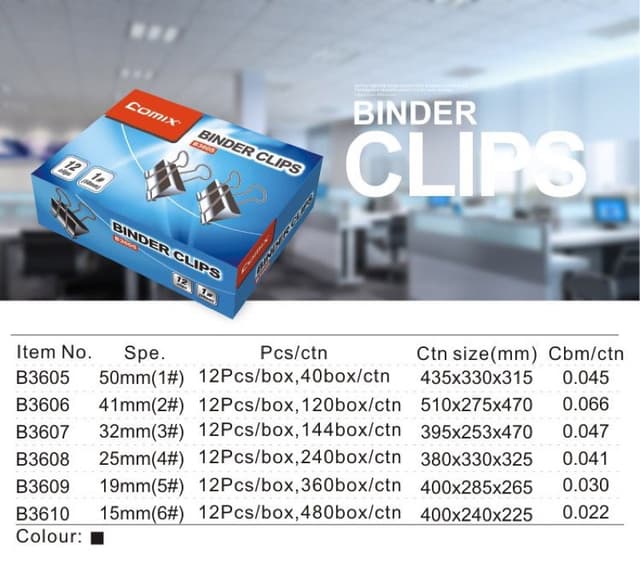Binder Clips Comix 50/51 Mm 12 Pcs In Pak