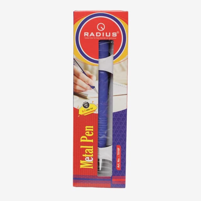 Black Color Radius Metal Pen (Black Ink)