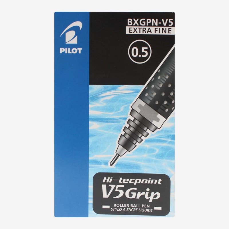 Black Pilot Hi-TechPoint V5 Grip Roller Ball Pen Pack Of 12 Pcs