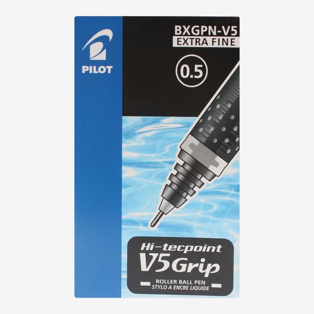 Black Pilot Hi-TechPoint V5 Grip Roller Ball Pen Pack Of 12 Pcs