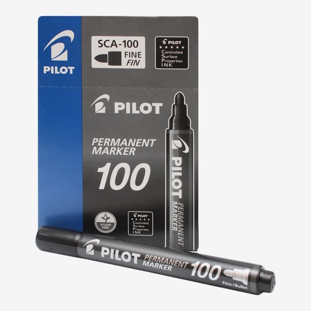 Black Pilot Permanent Marker Pack Of 12 Pcs