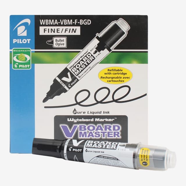 Black Pilot V Board Marker Extra Cartridge Pack Of 12 Pcs