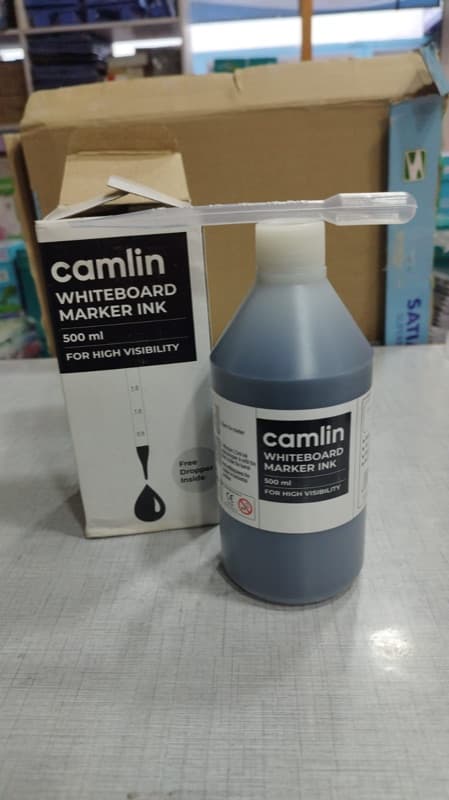 Camlin Whiteboard Marker Ink - 500ml Bottle with Drop Tube