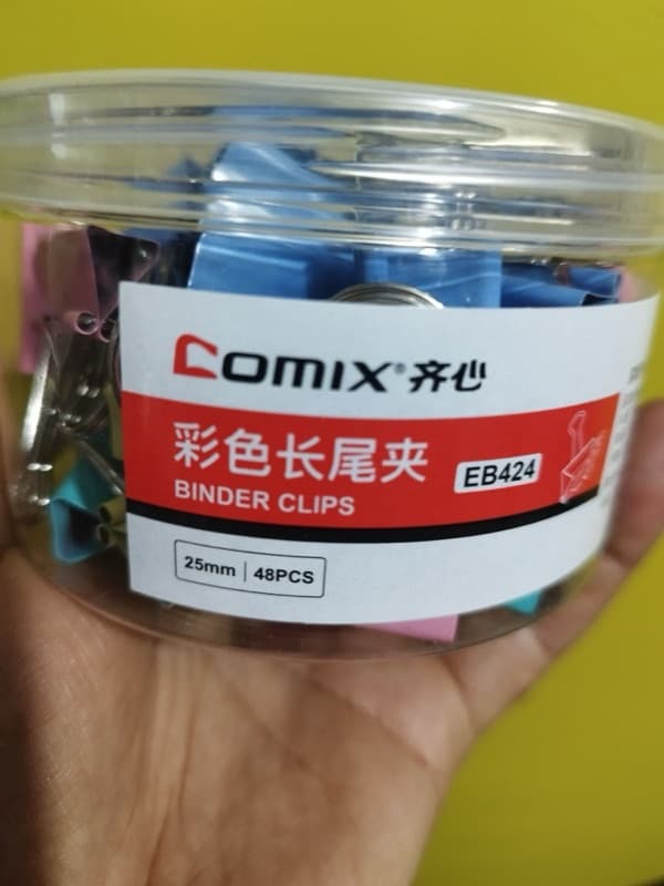 Comix 25 Mm Colourful Binders Clips 48 Pcs Box