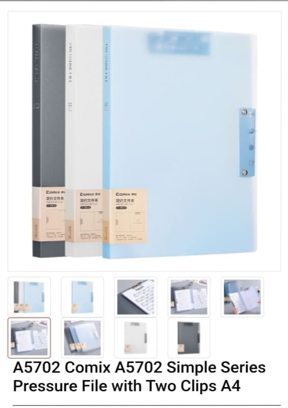 Comix A5702 Double Clip File with Two Clips A4