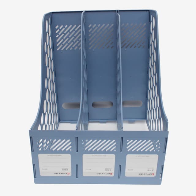 Comix B2173 Office Desktop Plastic Magazine File Literature Holders Organizer Labels 3 Compartment