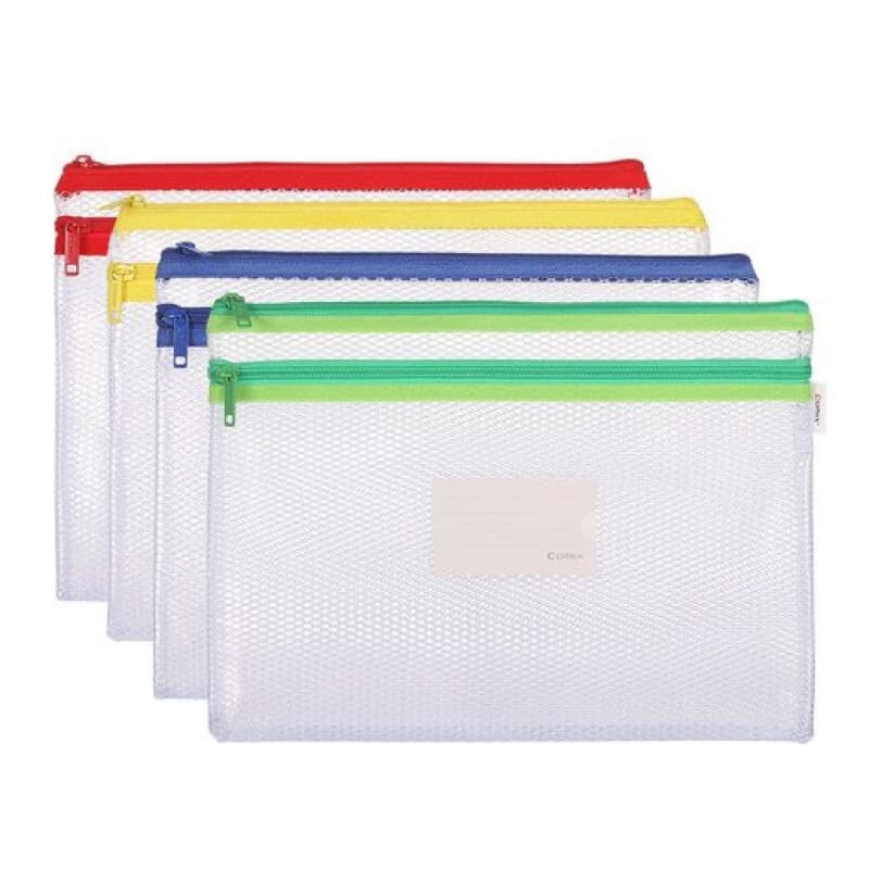 Comix Double Zipper A5 Clear Bag 4 Pcs Model A20562