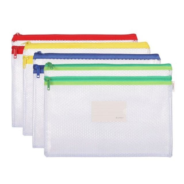Comix Double Zipper A5 Clear Bag 4 Pcs Model A20562