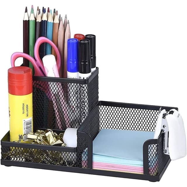 Comix Metal Pen Stand/ Desk Organizer 3 compartments