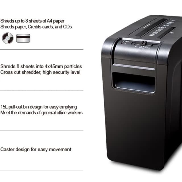 Comix Shredder Machine S2208D 8 Sheets Capacity At A Time