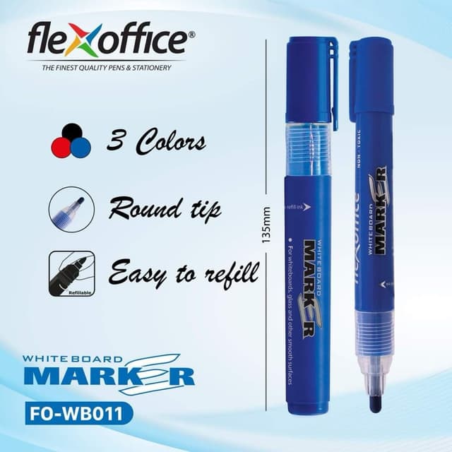 Flex Office Board Marker Black Ink 20 Pcs Box