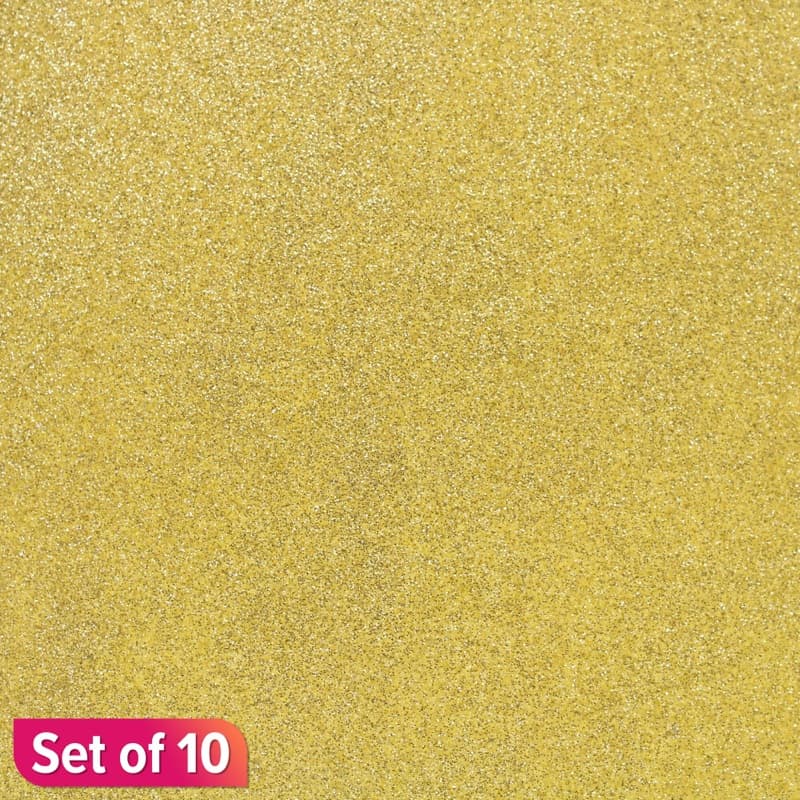 Golden Chiisen A4 Glitter Self Adhesive Eva Foam A4 Paper Pack Of 10 Pcs