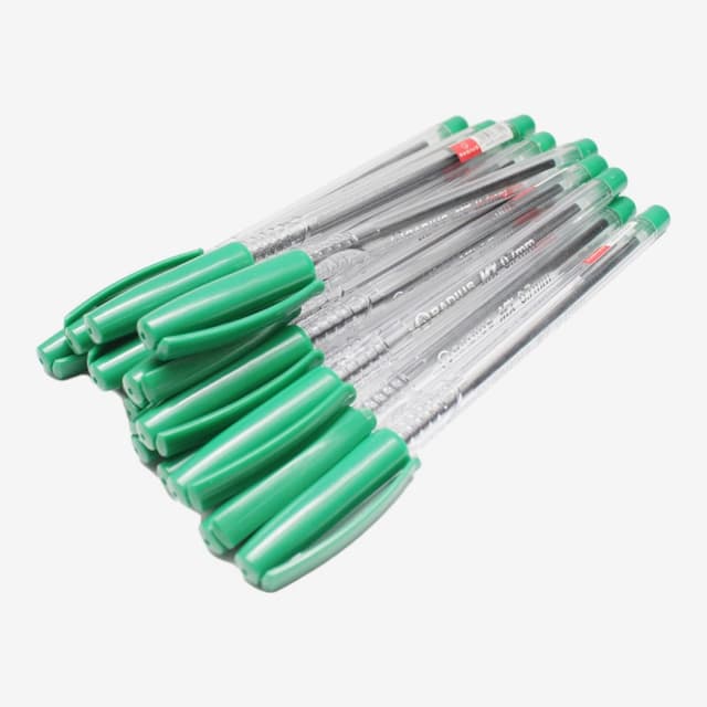 Green Color Radius Mx Ultimate Writing Pen (Green Ink) Pack Of 50
