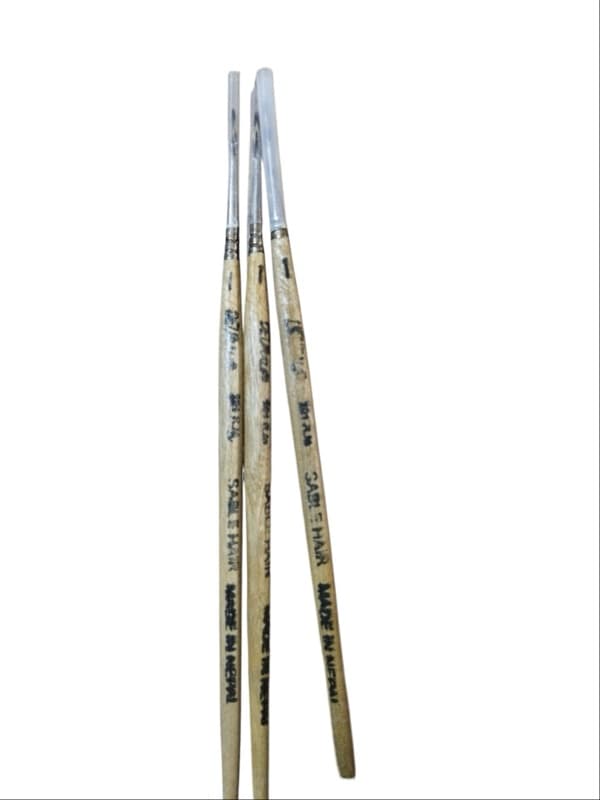 Painting Brush Sable Hair Size 1 Made In Nepal 3 pcs In Set