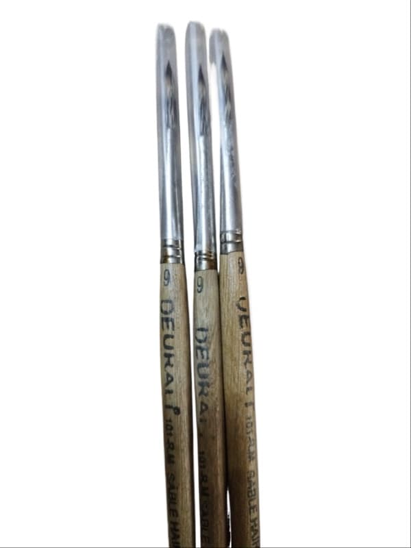 Painting Brush Sable Hair Woden size 9 (3 pcs In Set)