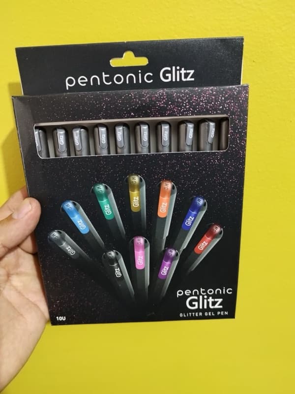 Pentonic Glitter Gel Pen 10 Pcs Set (golden and Silver)