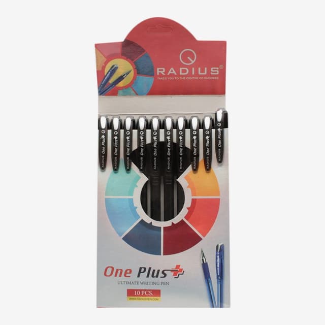 Radius One Plus+ Unlimate Writing Pen Black Ink Pack Of 10