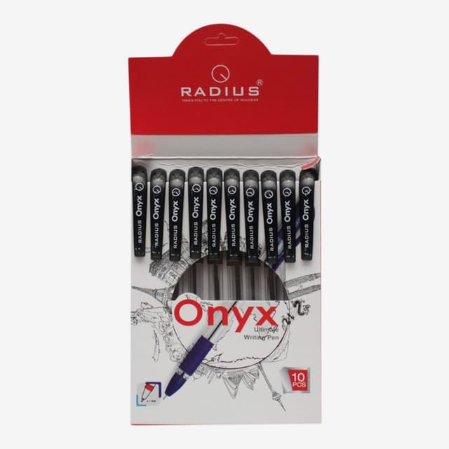 Radius Onyx Ultimate Writing Pen Black Ink Pack Of 10