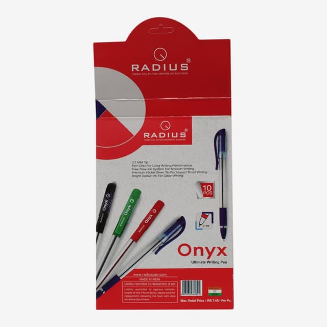 Radius Onyx Ultimate Writing Pen Red Ink Pack Of 10