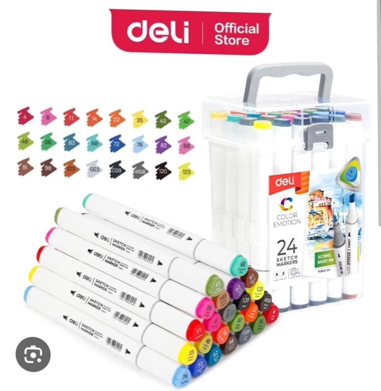 Sketch Marker 24 Pcs Double Side Tip Chisel & Bullets