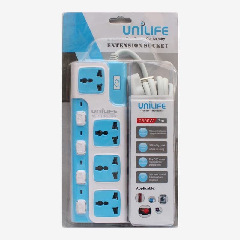 White/Blue Unilife Extension Socket