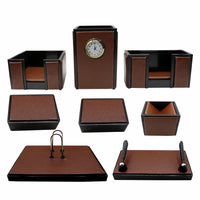Thumbnail for Senator Rexine Leather Office Desk Organizer 8pcs Set With Watch #20