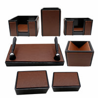 Thumbnail for Senator Rexine Leather Desk Organizer 7pcs Set #20(Brown)