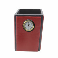 Thumbnail for Senator Rexine Leather Office Desk Organizer 7pcs Set With Watch #20(Red)
