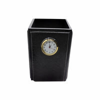 Thumbnail for Senator Rexine Leather Office Desk Organizer 8pcs Set With Watch #20(Black)