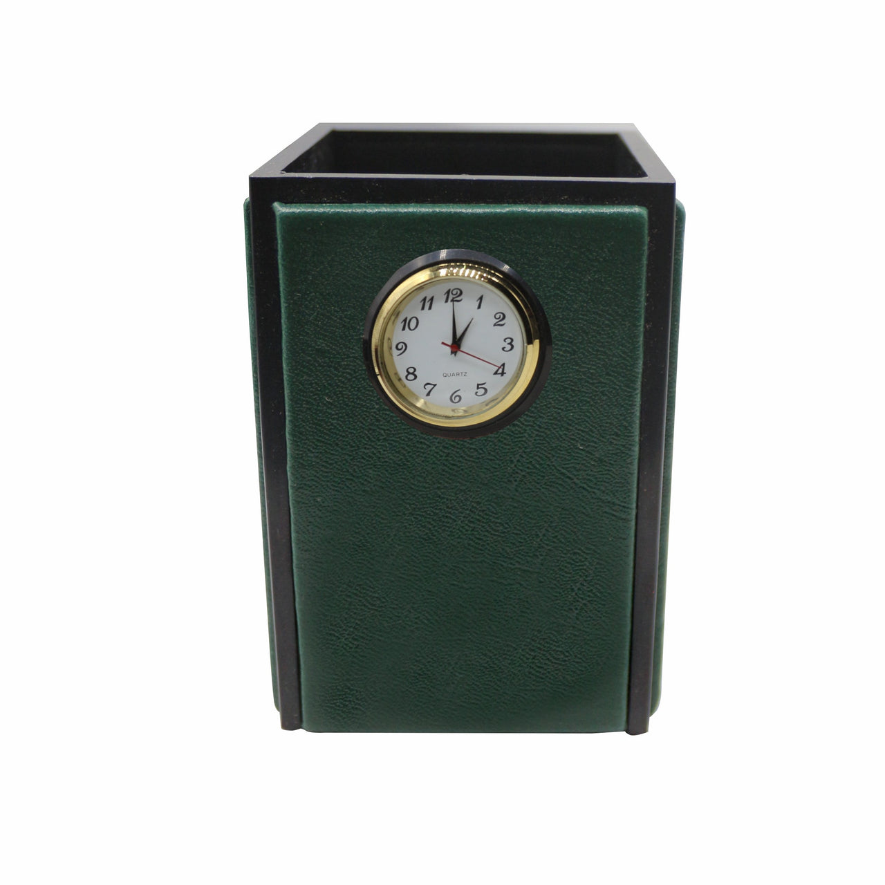 Senator Rexine Leather Office Desk Organizer 8pcs Set With Watch #20 (Green)