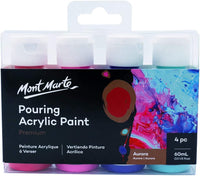 Thumbnail for Mont Marte Pouring Acrylic Paint Set Premium 4pc x 60ml Aurora