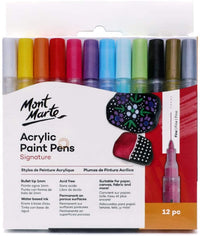 Thumbnail for Mont Marte Acrylic Paint Pens Pack Of 12