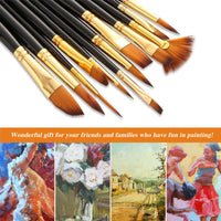 Thumbnail for Paint Brush Set Tz-0015 12Pcs + Bag+ Mixing Plate