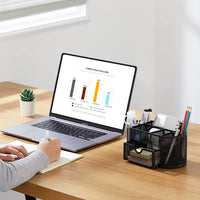 Thumbnail for Metal Mesh Desk Organizer 9 Compartment With Drawer