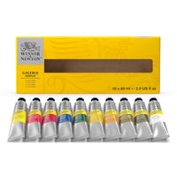 Thumbnail for Winsor & Newton Galeria Acrylic Paints 10x60ml Tube Set