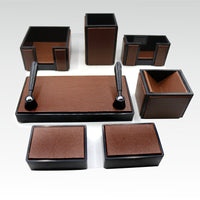 Thumbnail for Senator Rexine Leather Desk Organizer 7pcs Set #20(Brown)