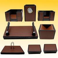 Thumbnail for Senator Rexine Leather Office Desk Organizer 8pcs Set With Watch #20