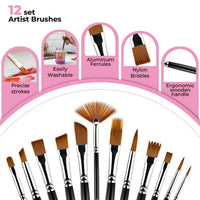 Thumbnail for Bluebird Premium Mix Artist Brush Set of 12 – A0016
