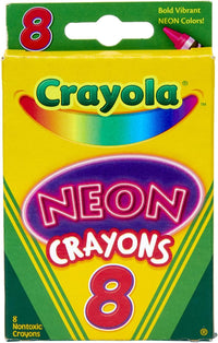 Thumbnail for Crayola Neon Crayons Nontoxic Pack of 8 53418