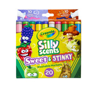 Thumbnail for Crayola Silly Scents Sweets & Stinky Washable Markers Pack of 20 588269