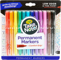 Thumbnail for Crayola Take Note Fine Tip Permanent Markers Pack of 12 586539