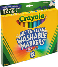 Thumbnail for Crayola Ultra-Clean Broad Line Washable Markers Pack of 12 587812