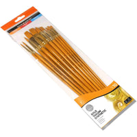 Thumbnail for Daler Rowney Simply Gold Taklon Synthetic Hair Brush Set Of 10 Pcs