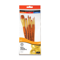 Thumbnail for Daler Rowney Simply Gold Taklon Synthetic Hair Brush Set of 7