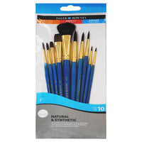 Thumbnail for Daler Rowney Simply Natural Hair Brush Set Of 10pcs