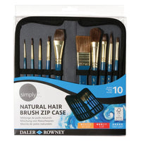 Thumbnail for Daler Rowney Simply Natural Hair Brush Set With Zip Case