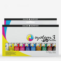 Thumbnail for Daler Rowney System 3 Fluid Acrylic Paints 29.5ml Set of 10