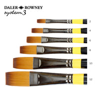 Thumbnail for Daler Rowney System 3 Long Handle Flat Brush Single Piece SY-44