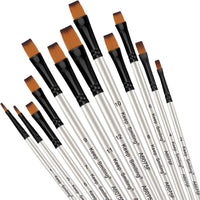 Thumbnail for Keep Smiling Professional Flat Tip Paint Brush Pack Of 12